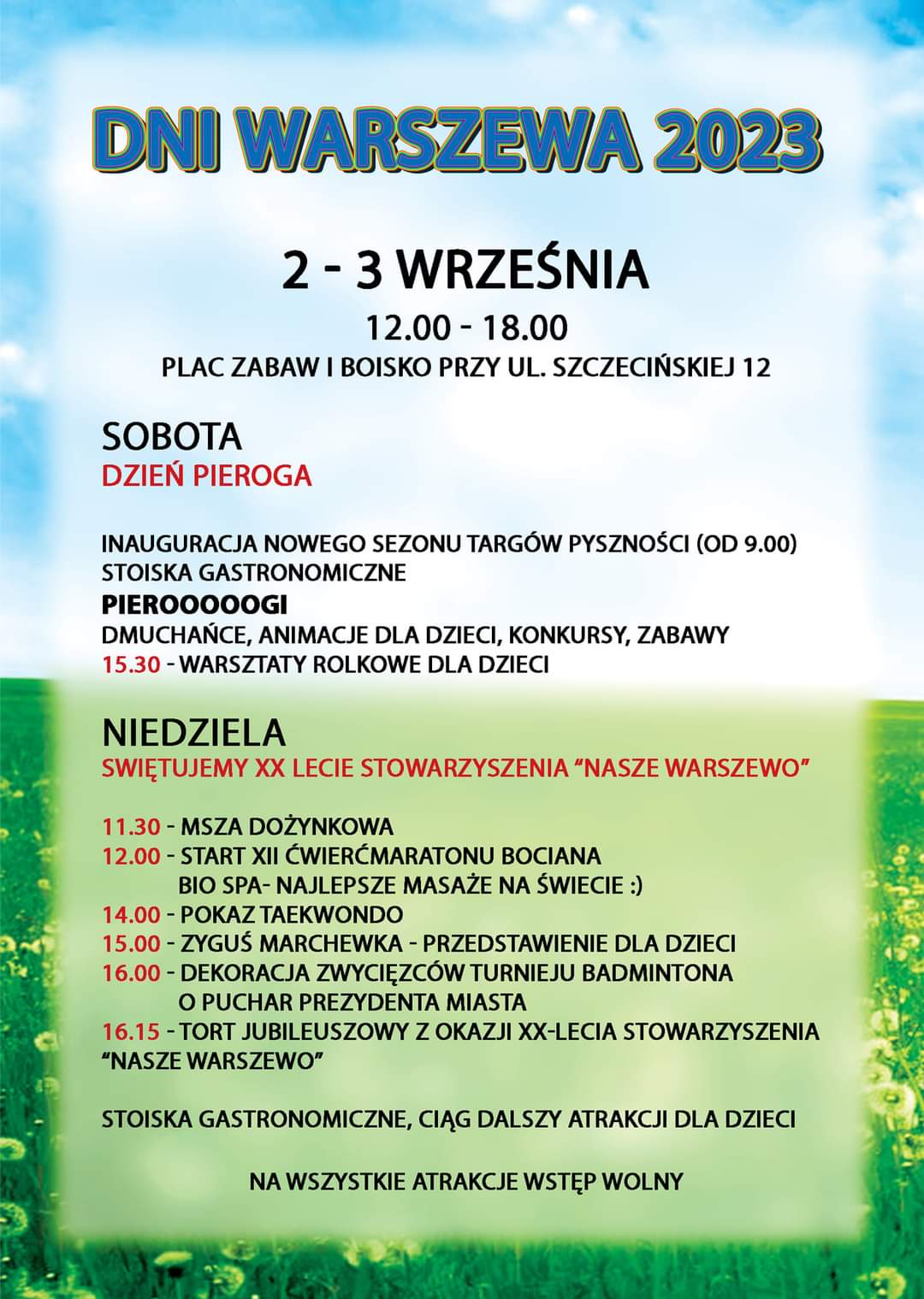 Plakat z programem wydarzenia - tozsame infrmcje zawarte w tekście po kliknięciu linka imprezy